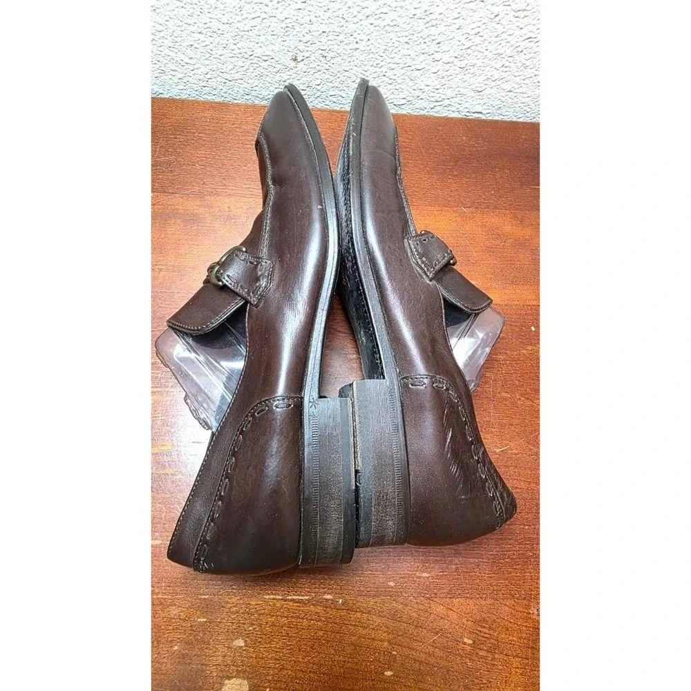 Hugo Boss Men's Dressing Brown Leather Horse bit Loafers Shoes Size 6 Made Italy